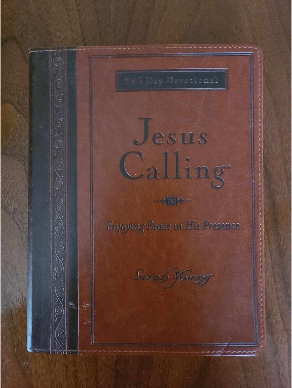 Jesus Calling Large Text Brown Leather Daily Devotional Peace in His Presence